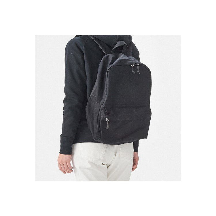 Classic Pure Color Canvas Causal Bag Unisex Fashion Handbags School Backpack Preppy Style For Gift - Black-1