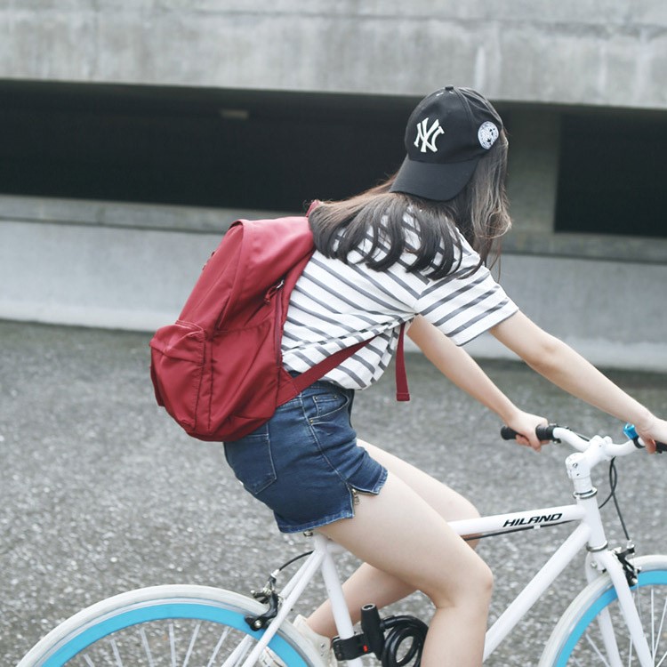 Unisex Fashion Handbags Classic Pure Color Canvas Causal Bag School Backpack Preppy Style for Gift - Red-1
