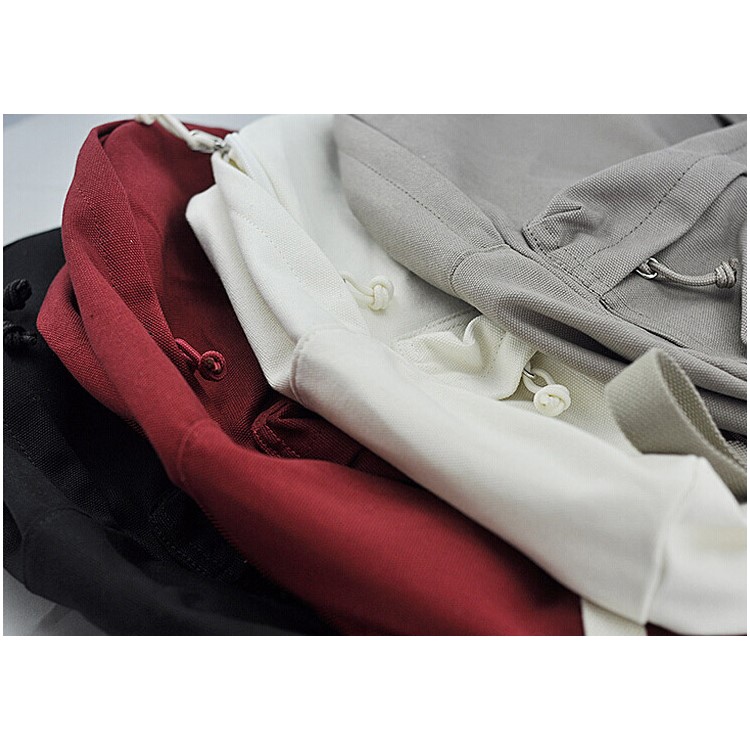Unisex Fashion Handbags Classic Pure Color Canvas Causal Bag School Backpack Preppy Style for Gift - Red-8
