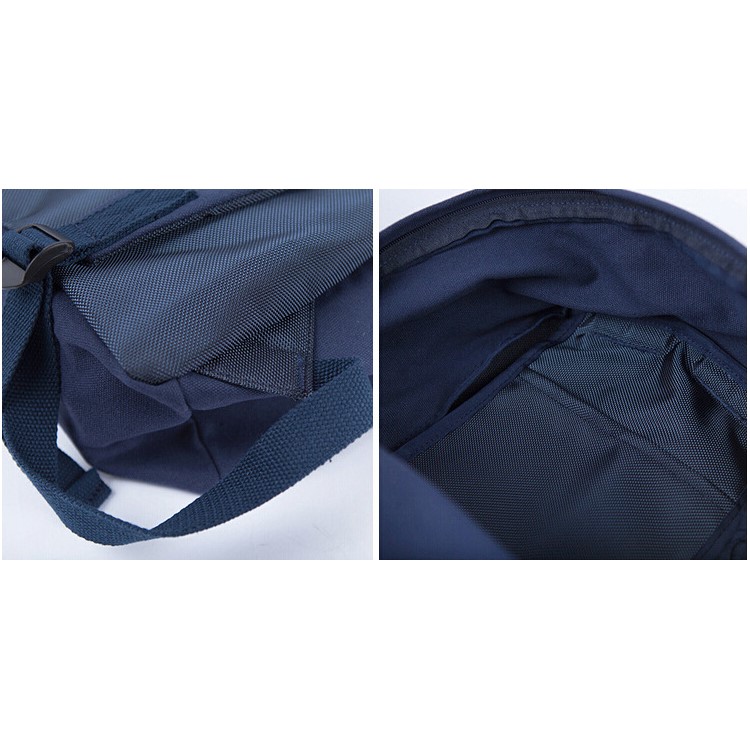Classic Pure Color Canvas Causal Bag Unisex Fashion Backpack Handbags Schoolbag Preppy Style - Blue-11