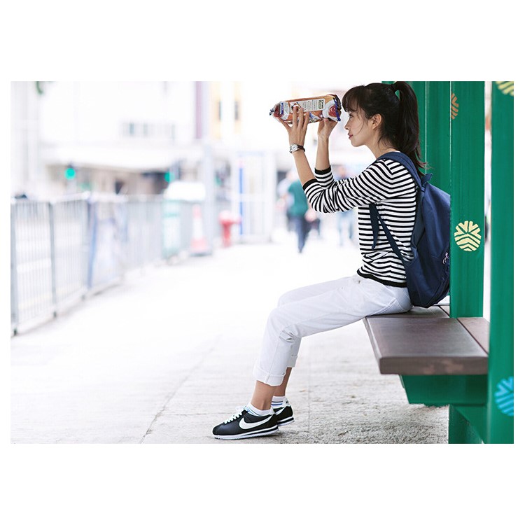 Classic Pure Color Canvas Causal Bag Unisex Fashion Backpack Handbags Schoolbag Preppy Style - Blue-12