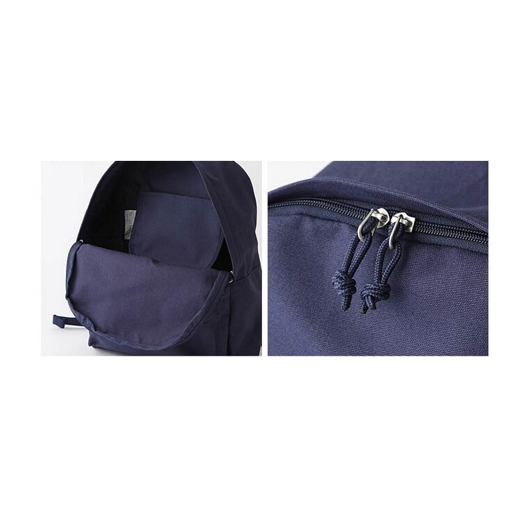 Classic Pure Color Canvas Causal Bag Unisex Fashion Backpack Handbags Schoolbag Preppy Style - Blue-7
