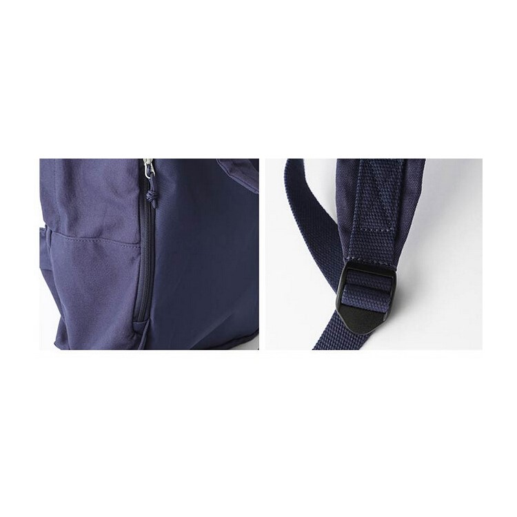 Classic Pure Color Canvas Causal Bag Unisex Fashion Backpack Handbags Schoolbag Preppy Style - Blue-8