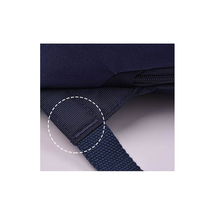 Classic Pure Color Canvas Causal Bag Unisex Fashion Backpack Handbags Schoolbag Preppy Style - Blue-9