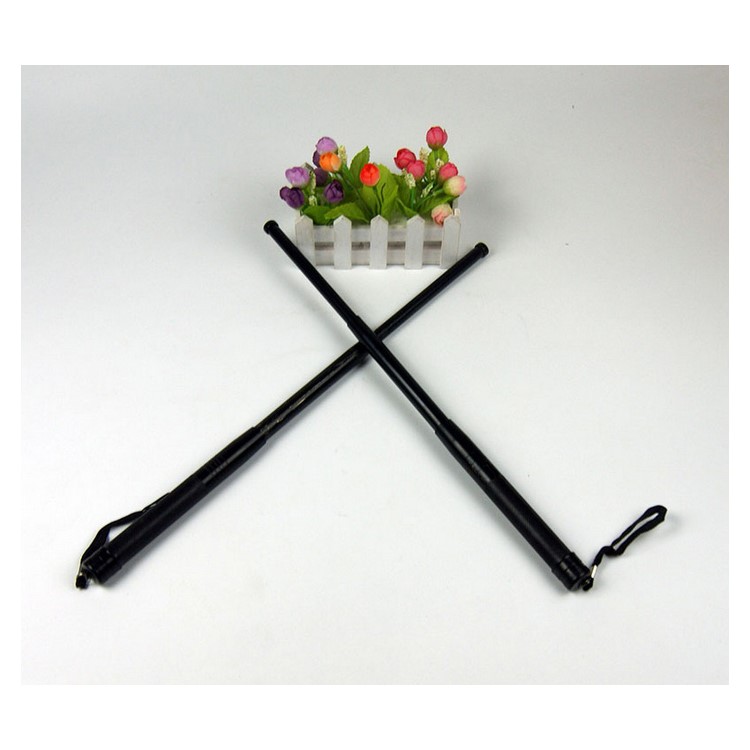 Three-section Telescopic Pole Outdoor Travel Security Stick Self-defence Emergency Escape Tool Retractable Stick - Black-6