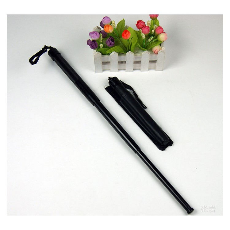 Three-section Telescopic Pole Outdoor Travel Security Stick Self-defence Emergency Escape Tool Retractable Stick - Black-8