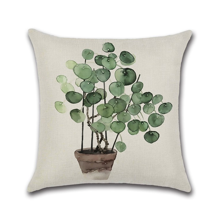 Plants Pattern Throw Pillow Cover Office Decorative Pillow Case 45x45cm - Style B-1