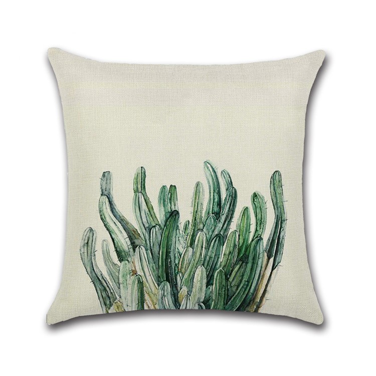 Plants Pattern Throw Pillow Cover Office Decorative Pillow Case 45x45cm - Style C-1