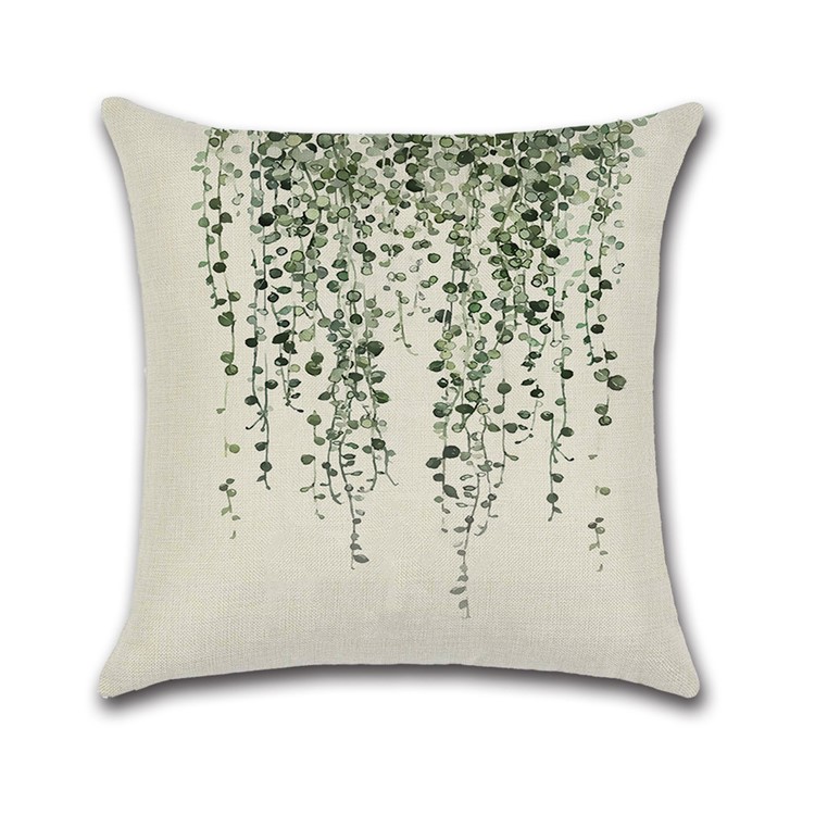 Plants Pattern Throw Pillow Cover Office Decorative Pillow Case 45x45cm - Style D-1