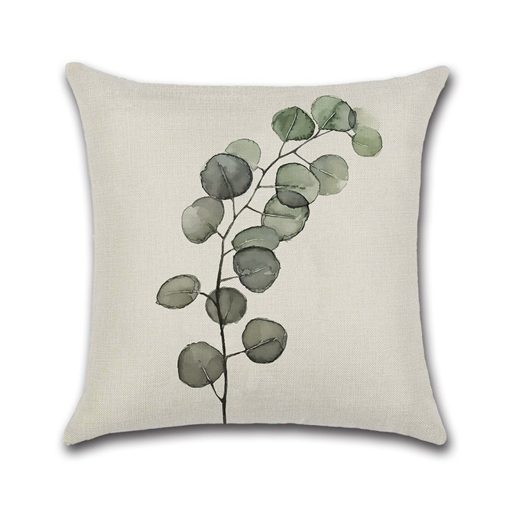 Plants Pattern Throw Pillow Cover Office Decorative Pillow Case 45x45cm - Style E-1