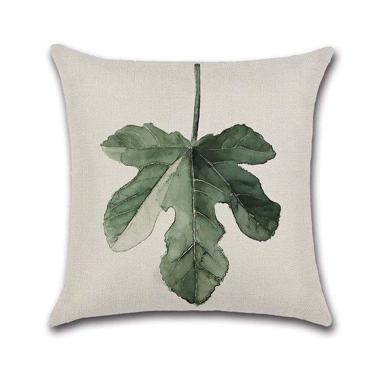 Plants Pattern Throw Pillow Cover Office Decorative Pillow Case 45x45cm - Style F-1