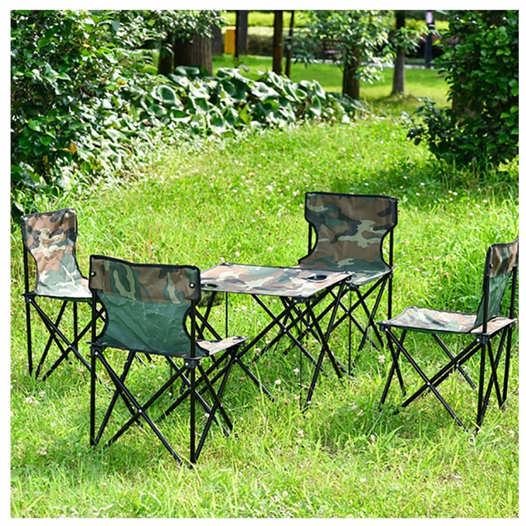 CHANGRUI 3 Sets Outdoor Portable Chairs Table for Fishing Picnic Hiking Camping [One Table Two Chairs]-11