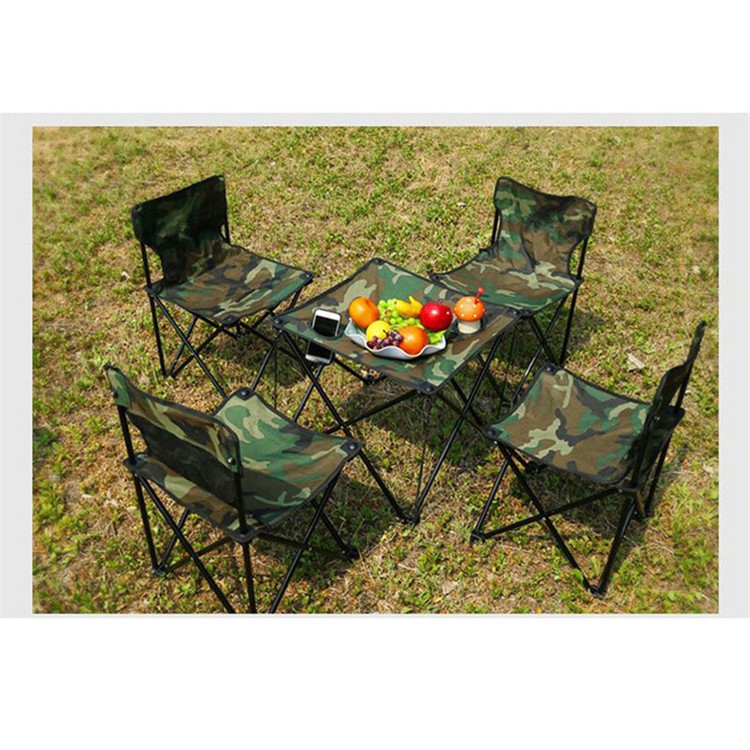 CHANGRUI 3 Sets Outdoor Portable Chairs Table for Fishing Picnic Hiking Camping [One Table Two Chairs]-2