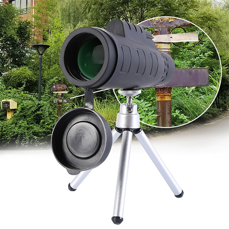 HD 50x60 Zoom Outdoor Monocular Telescope Kit Optics Telescopic Camping Scopes (Telescope + Compass + Spring Phone Clip + Aluminum Alloy Tripod)-10