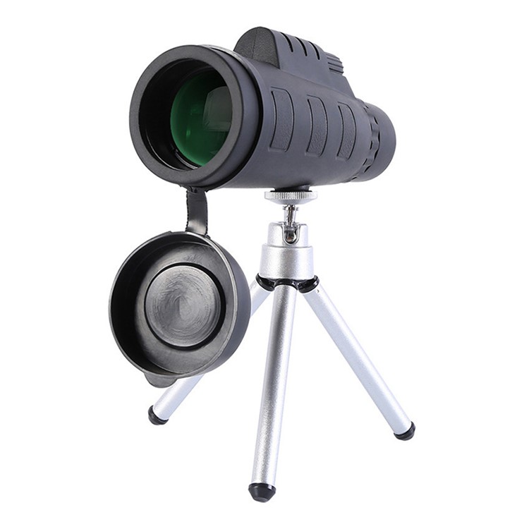 HD 50x60 Zoom Outdoor Monocular Telescope Kit Optics Telescopic Camping Scopes (Telescope + Compass + Spring Phone Clip + Aluminum Alloy Tripod)-2