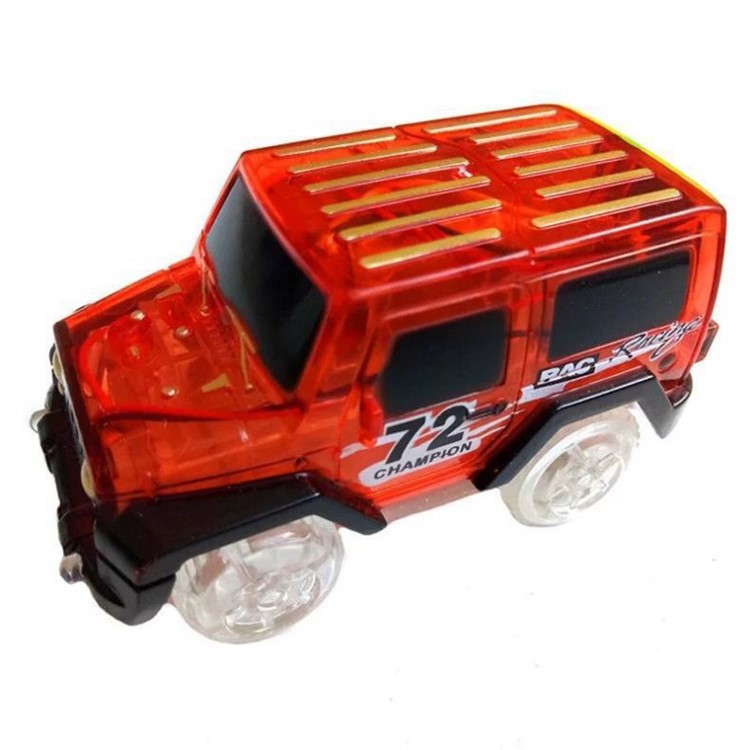 Glow in the Dark LED Racing Track Car Toy for Children Christmas Gift - Red-1