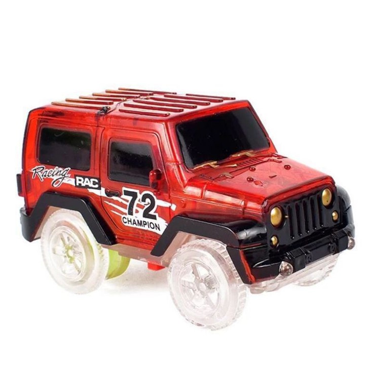 Glow in the Dark LED Racing Track Car Toy for Children Christmas Gift - Red-2