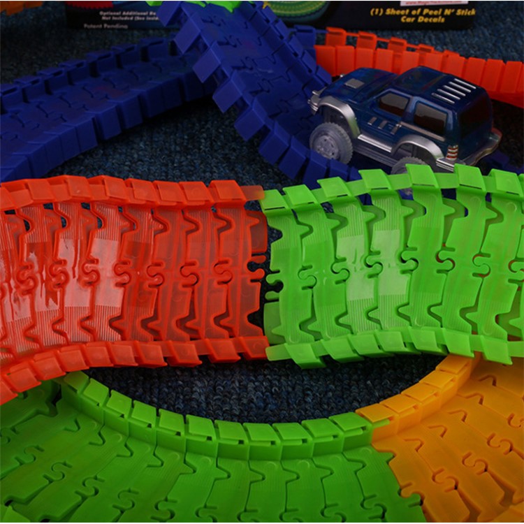 Glow in the Dark LED Racing Track Car Toy for Children Christmas Gift - Red-3