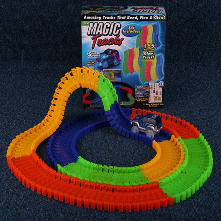 Glow in the Dark LED Racing Track Car Toy for Children Christmas Gift - Red-5