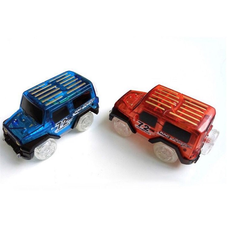 Glow in the Dark LED Racing Track Car Toy for Children Christmas Gift - Red-4
