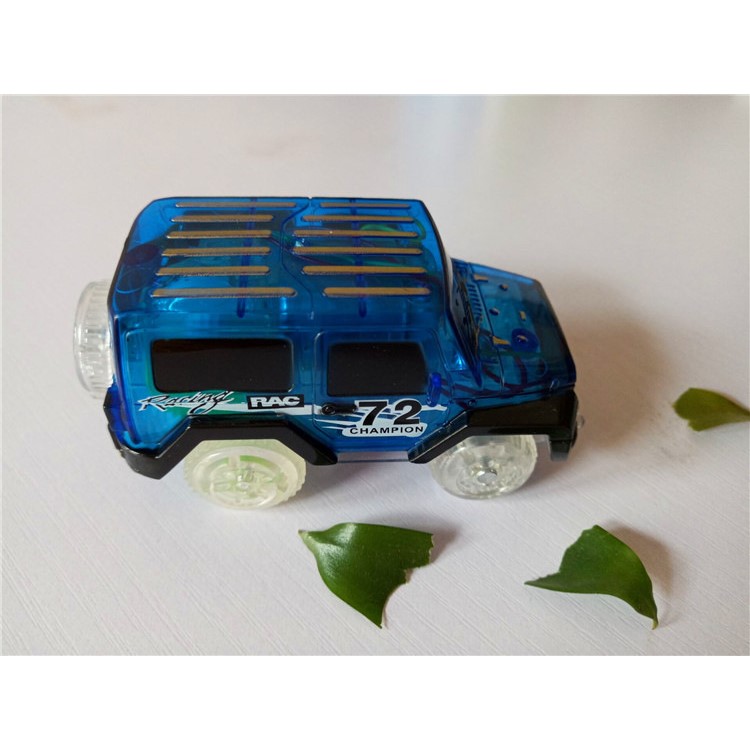 Glow in the Dark Light up LED Racing Veicle Track Toy for Toddlers Gifts - Blue-5