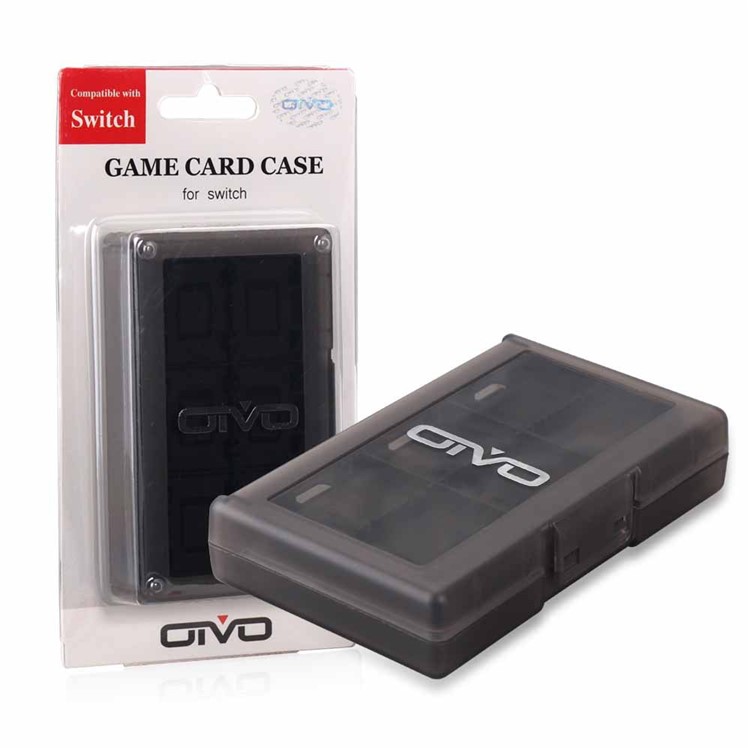 24 Slots Hard Plastic Memory Game Cards Storage Carry Case Box for Nintendo Switch - Black-2