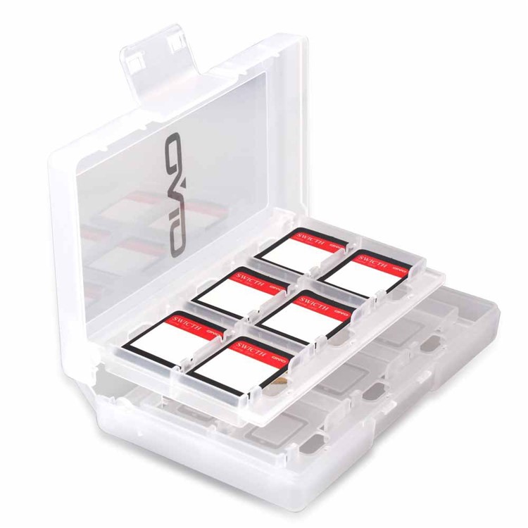 24 Slots Hard PC Memory Game Cards Storage Carry Case Box for Nintendo Switch - White-1