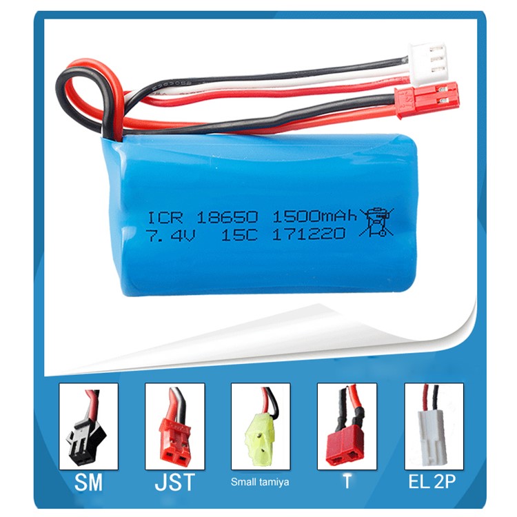 7.4V 1500mAh Li-polymer Battery Replace Part for FT009 RC Boat Speedboat - SM Plug-4