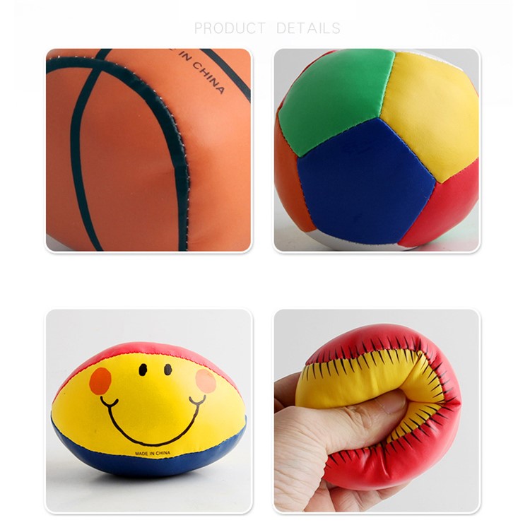 4Pcs/Set Sports Ball Baby Soft Football Basketball Rugby Baseball Toy Hand Catch Balls-3