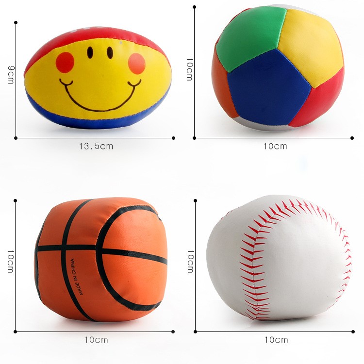 4Pcs/Set Sports Ball Baby Soft Football Basketball Rugby Baseball Toy Hand Catch Balls-5