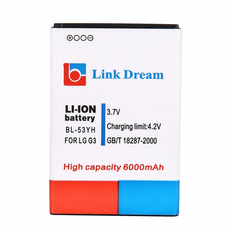 LINK DREAM 6000mAh Extended Battery + Back Housing Cover for LG G3 D850 D855 LS990 - Black-2