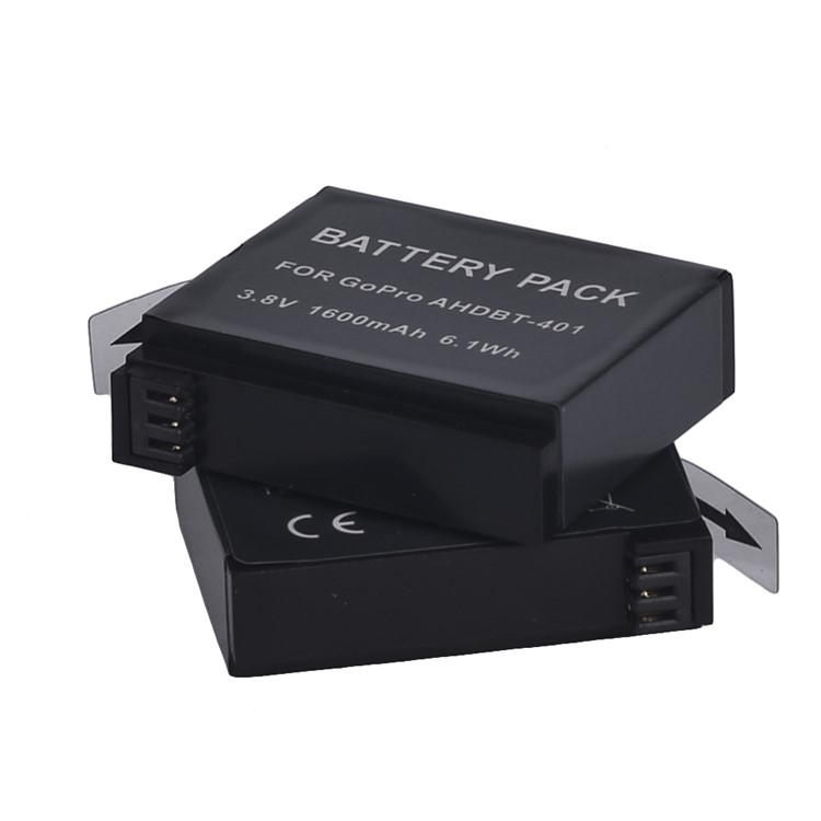 For GoPro Hero 4 AHDBT-401 Li-ion Battery Replacement 1600mAh 3.8V-3