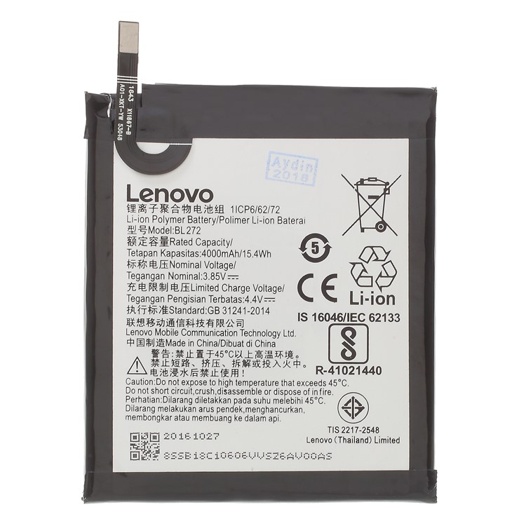 OEM BL272 4000mAh Li-ion Polymer Battery Replacement for Lenovo Vibe K6 Power-1
