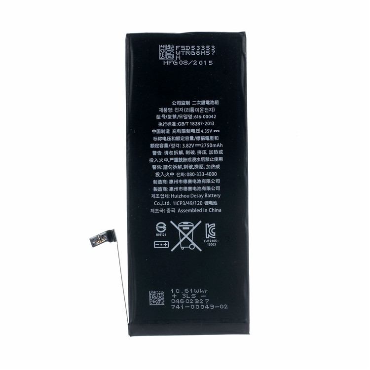 1:1 AAA 3.8V 2750mAh Li-ion Battery Replacement for iPhone 6s Plus-2