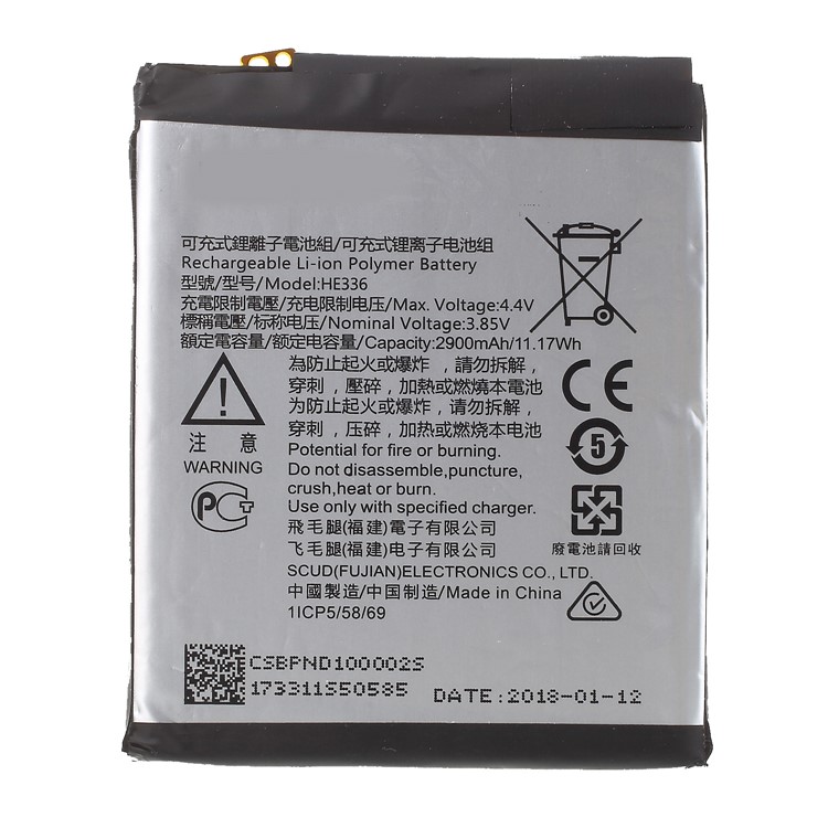 OEM HE336 3.85V 2900mAh Battery Replacement for Nokia 5-1