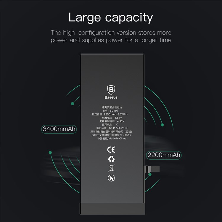 BASEUS 3.82V 2250mAh Li-polymer Battery Replacement for iPhone 7 (High-capacity Version)-2