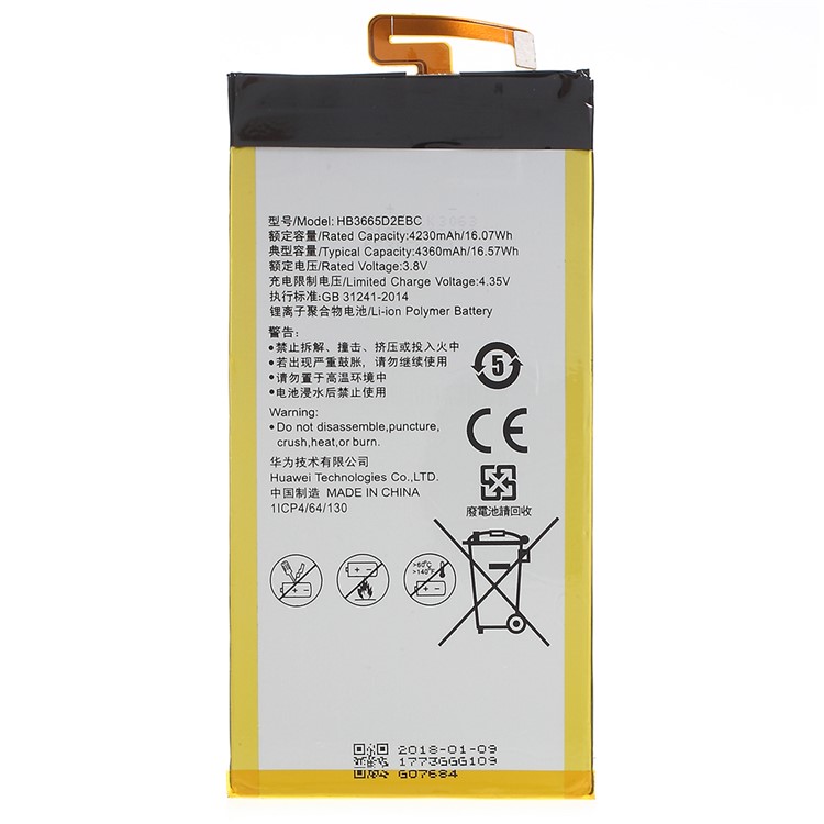 OEM HB3665D2EBC 4380mAh Li-ion Polymer Battery for Huawei P8 Max-1