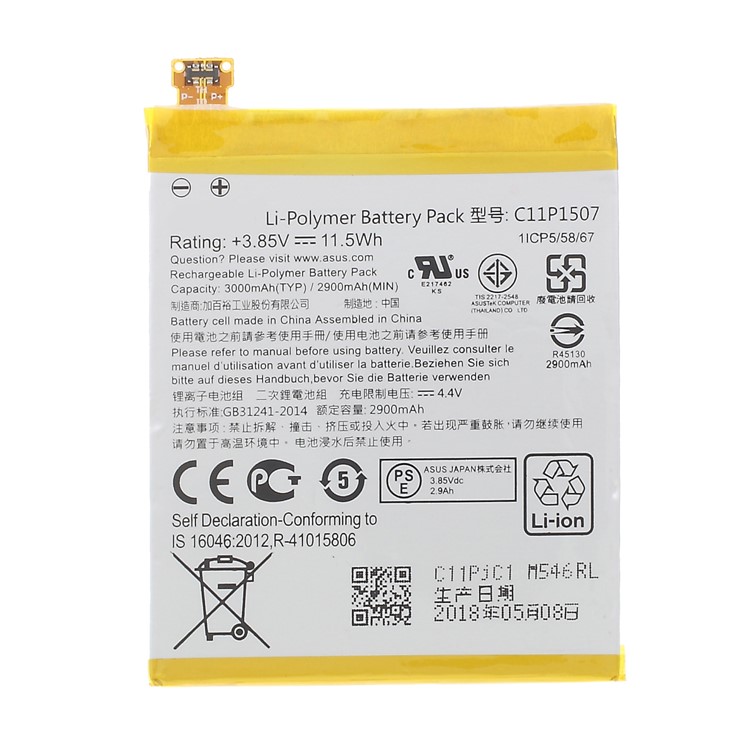 3000mAh OEM Li-Polymer Battery Replacement for Asus Zenfone Zoom ZX550 ZX551ML (C11P1507)-1