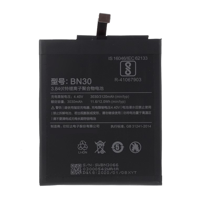 OEM 3120mAh Li-ion BN30 Battery Replacement for Xiaomi Redmi 4a-1