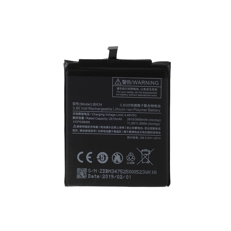 OEM BN34 3.85V 3000mAh Battery Spare Part for Xiaomi Redmi 5A-1
