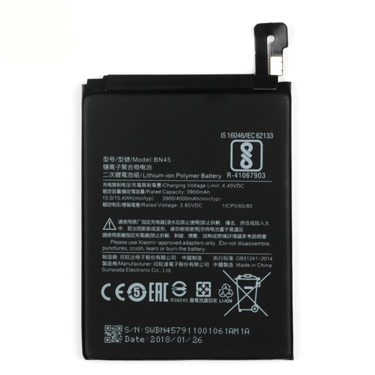 For Xiaomi Redmi Note 5 (12MP Rear Camera)/Redmi 5 Plus OEM BN45 4000mAh Battery Replacement-1