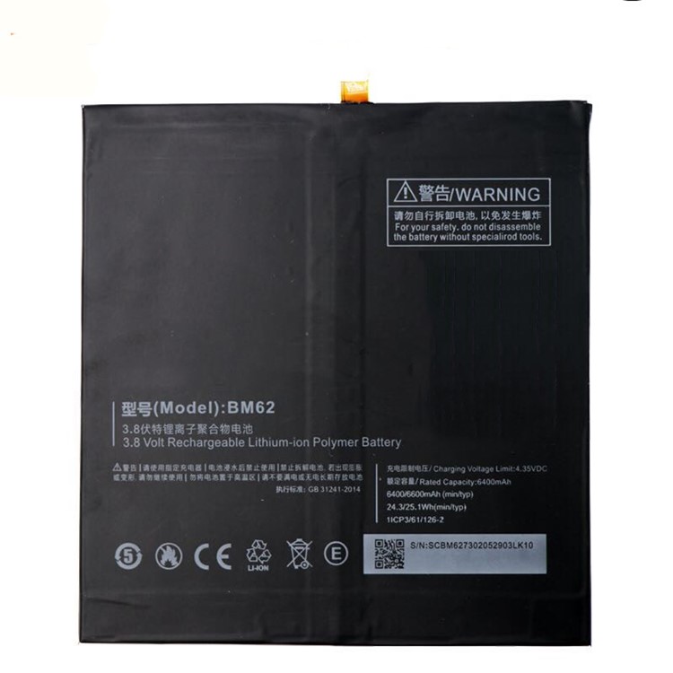 OEM BM62 3.8V 6600mAh Li-polymer Battery Part Replacement for Xiaomi Mi Pad 3 7.9-inch-1
