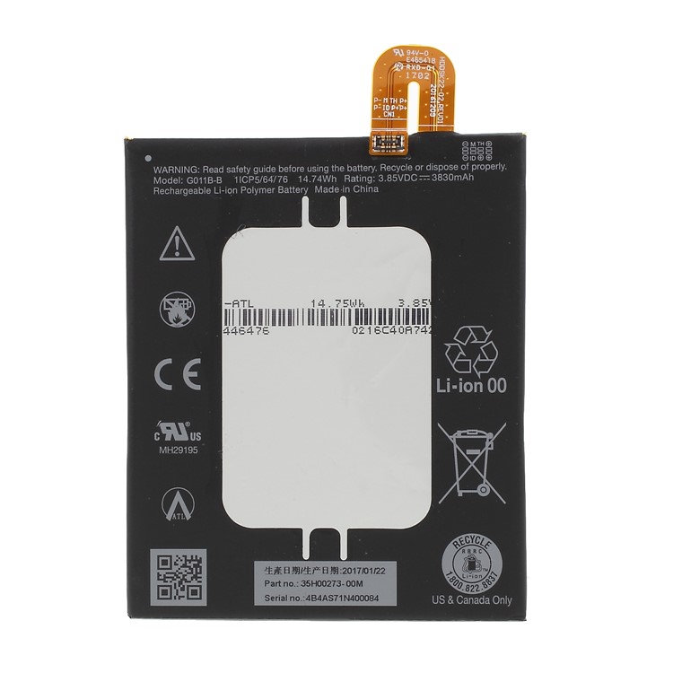 For Google Pixel 2 XL OEM G011B-B Battery Replacement 3830mAh 3.85V-1