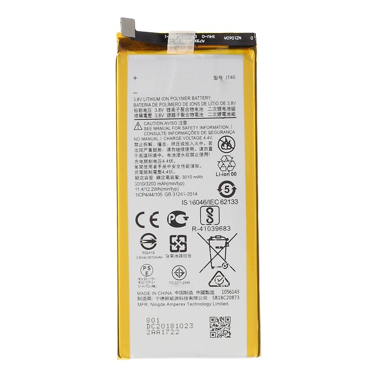 OEM JT40 3.8V 3200mAh Li-polymer Battery Spare Part for Motorola Moto G6 Plus-1