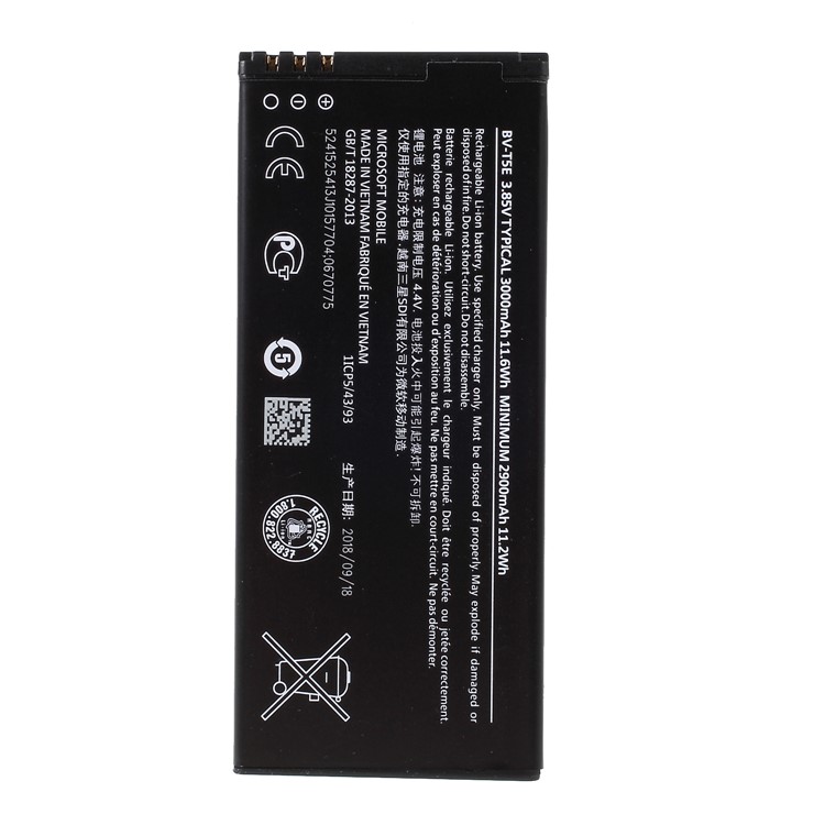 3000mah BV-T5E Li-Ion OEM-Batterieaustausch Für Microsoft Lumia 950 Dual SIM / Einzel-SIM-1