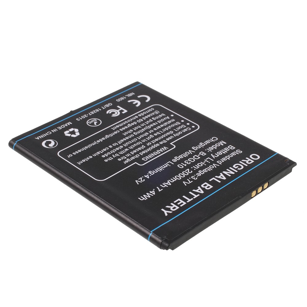 Removable 2000mAh Li-ion S/N: H1008DG3100550 Battery for Doogee DG310-4