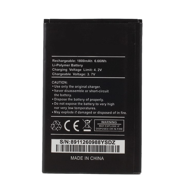 For Wiko Lenny2 Rechargeable Li-polymer Battery 1800mAh (S/N: 8911260988YSDZ)-1