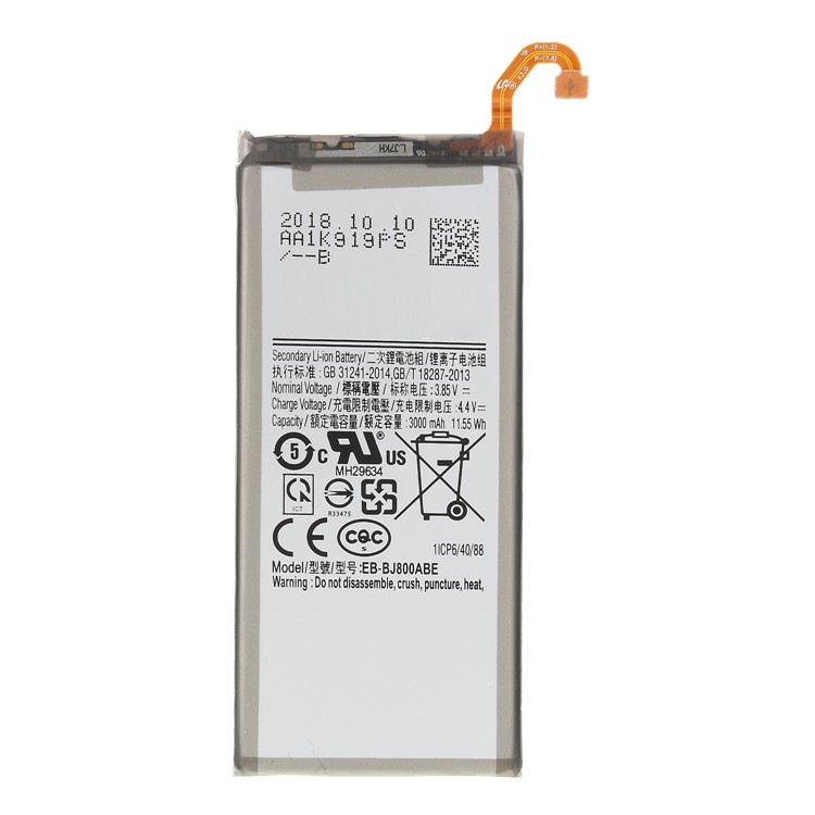OEM for Samsung Galaxy A6 (2018) A600 Li-polymer EB-BJ800ABE Battery 3.85V 3000mAh-1