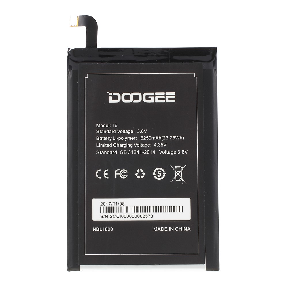 6250mAh Li-polymer Battery for Doogee T6-1