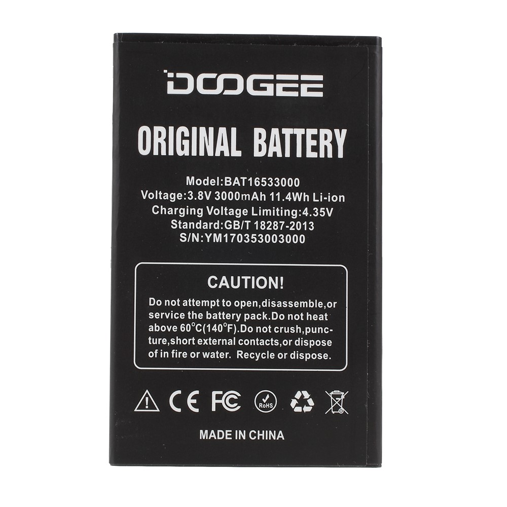 BAT16533000 Removable Li-ion Battery Replacement for Doogee X9 (3000mAh)-1